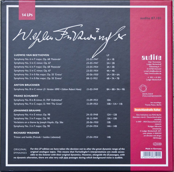 Wilhelm Furtwängler - RIAS Recordings, Live in Berlin 1947-1954(14x...