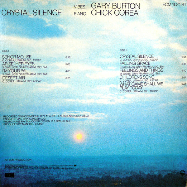 Gary Burton / Chick Corea - Crystal Silence (LP, Album, RE)