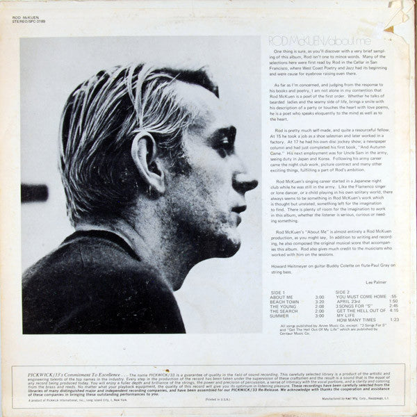Rod McKuen - About Me (LP, Album)