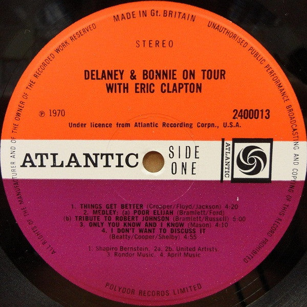 Delaney & Bonnie & Friends With Eric Clapton - On Tour (LP, Album)