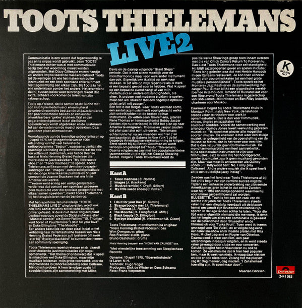 Toots Thielemans - Live 2 (LP, Album)