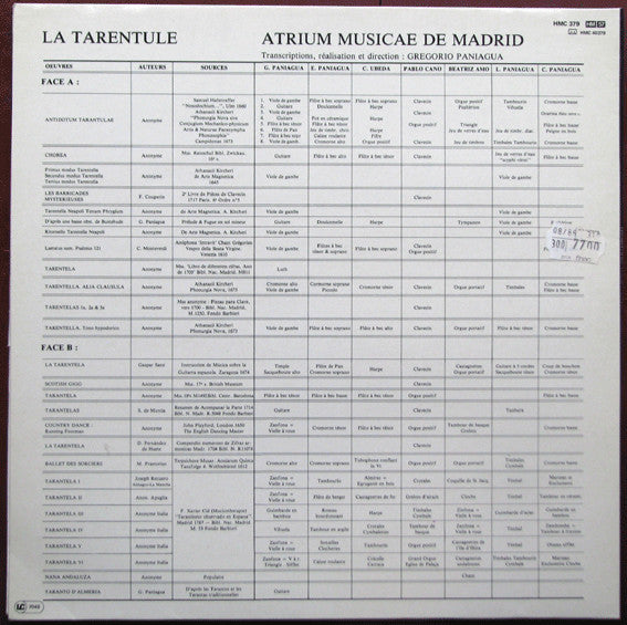 Atrium Musicae de Madrid - Tarentule-Tarentelle(LP, RE)