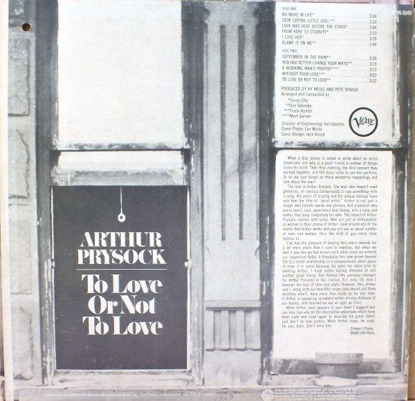 Arthur Prysock - To Love Or Not To Love (LP, Album)