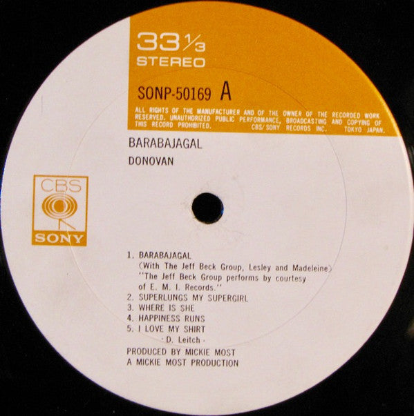 Donovan - Barabajagal (LP, Album)