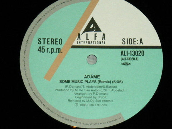 Adame* - Some Music Plays (12"")