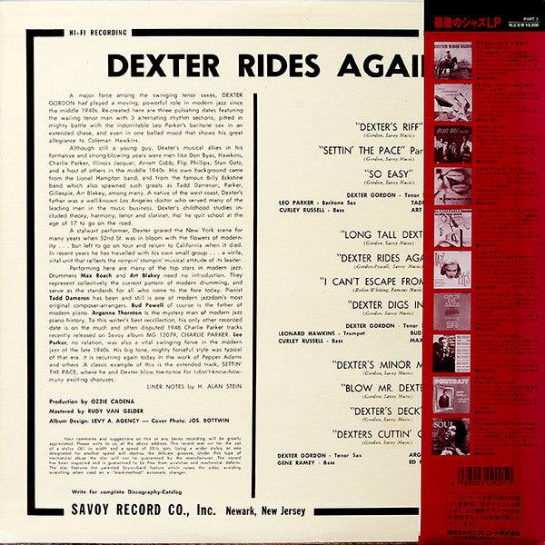 Dexter Gordon - Dexter Rides Again (LP, Album, Mono)