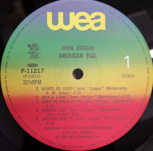 John Cougar* - American Fool (LP, Album)