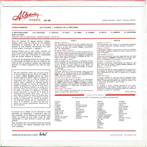 Patrice Sciortino - Les Cyclopes - Panorama De La Percussion(LP, Al...
