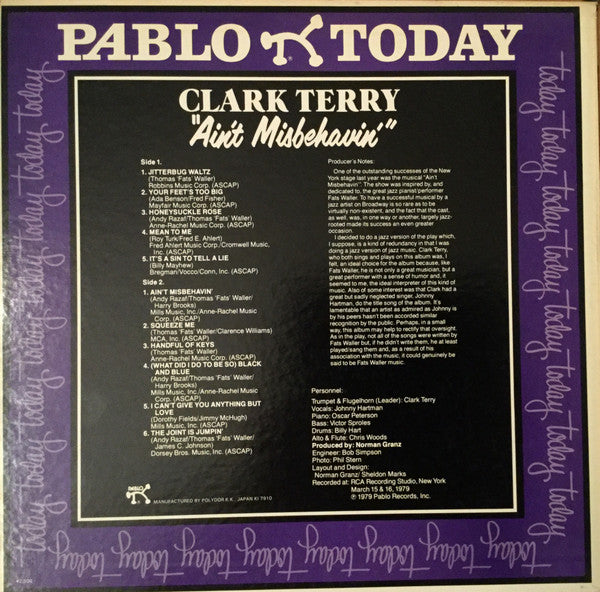 Clark Terry - Ain't Misbehavin' (LP, Album)