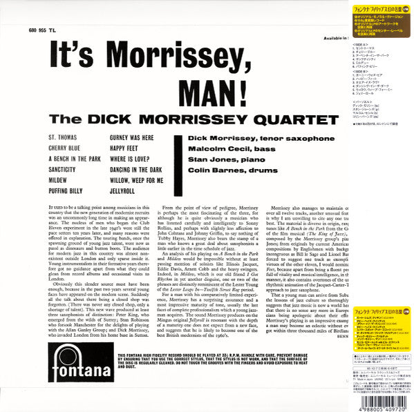The Dick Morrissey Quartet - It's Morrissey, Man!(LP, Album, Ltd, R...