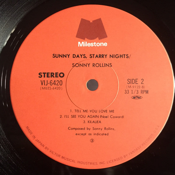 Sonny Rollins - Sunny Days Starry Nights (LP, Album)