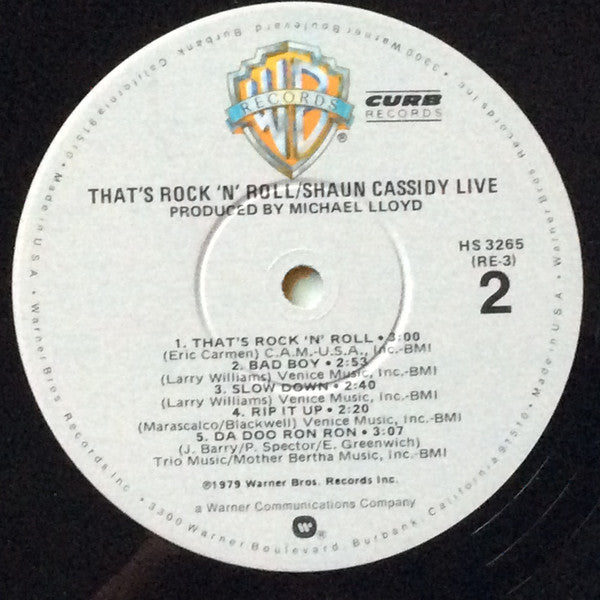 Shaun Cassidy - Live - That's Rock'N Roll (LP, Album)