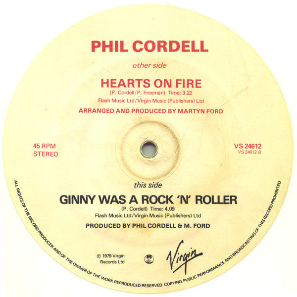 Phil Cordell - Hearts On Fire (12"", Whi)