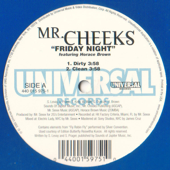 Mr. Cheeks - Friday Night (12"", Single)