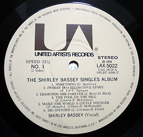 Shirley Bassey - The Shirley Bassey Singles Album (LP, Comp)