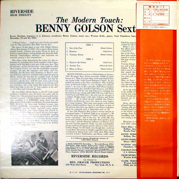 Benny Golson Sextet - The Modern Touch (LP, Album, Mono, RE)