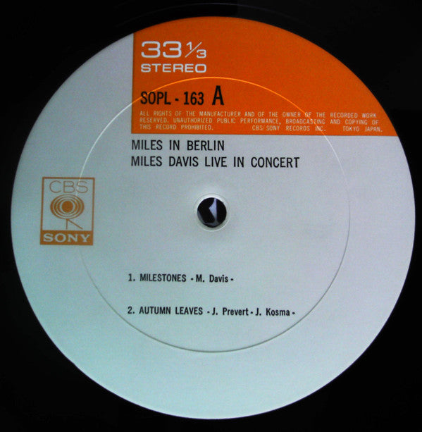 Miles Davis - Miles In Berlin (LP, Album, RE, ¥ 2)