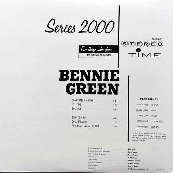 Bennie Green - Bennie Green (LP, Album, Mono, Gat)
