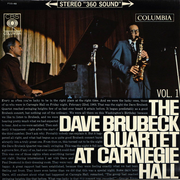 The Dave Brubeck Quartet - At Carnegie Hall (Vol. 1) (LP, Album)