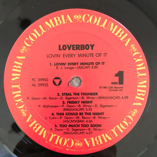 Loverboy - Lovin' Every Minute Of It (LP, Album, Pit)