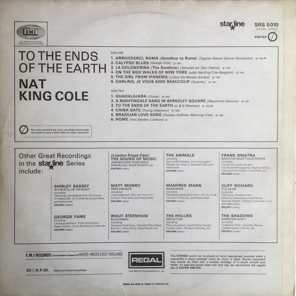 Nat King Cole - To The Ends Of The Earth (LP, Comp)