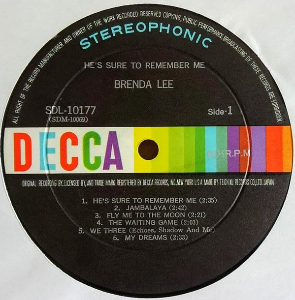 Brenda Lee - He's Sure To Remember Me = 想い出のタンゴ (LP, Comp, Gre)