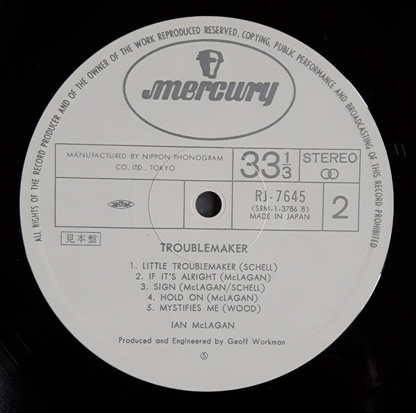 Ian McLagan - Troublemaker (LP, Album, Promo)