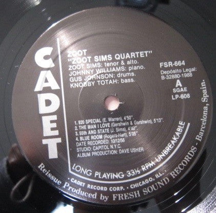 Zoot Sims Quartet - Zoot (LP, Album, RE)