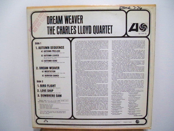 The Charles Lloyd Quartet - Dream Weaver (LP, Album)