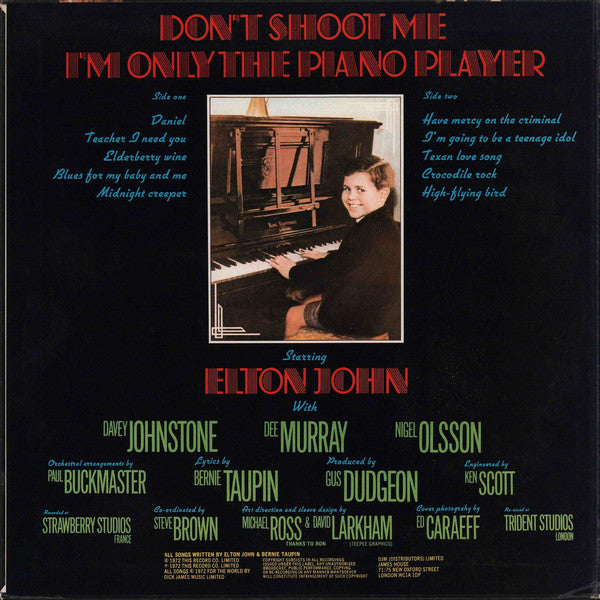 Elton John - Don't Shoot Me I'm Only The Piano Player(LP, Album, RE...