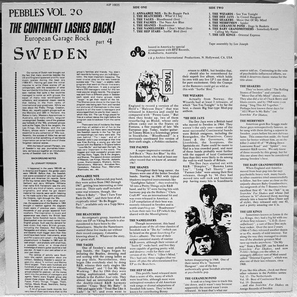 Various - Pebbles Vol. 20 The Continent Lashes Back! European Garag...