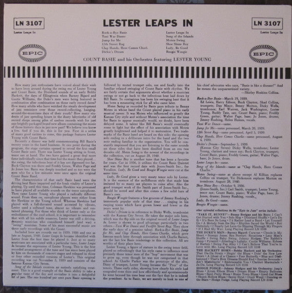 Count Basie Orchestra - Lester Leaps In(LP, Album, RE)