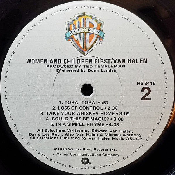 Van Halen - Women And Children First (LP, Album, Los)