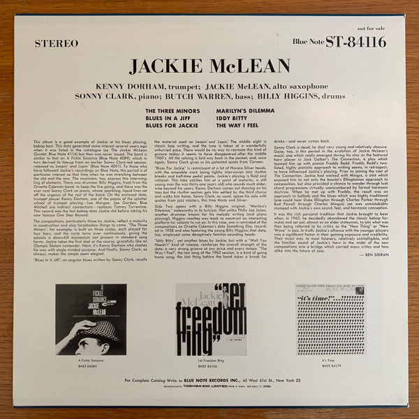 Jackie McLean Quintet - The Jackie McLean Quintet(LP, Album, Ltd, P...