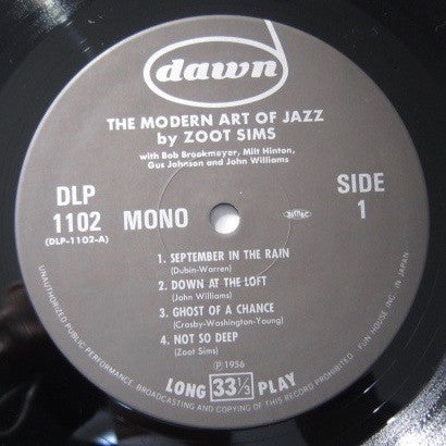 Zoot Sims - The Modern Art Of Jazz (LP, Album, Mono, RE)