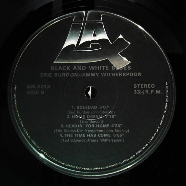 Eric Burdon & Jimmy Witherspoon - Black & White Blues (LP, Album, RE)