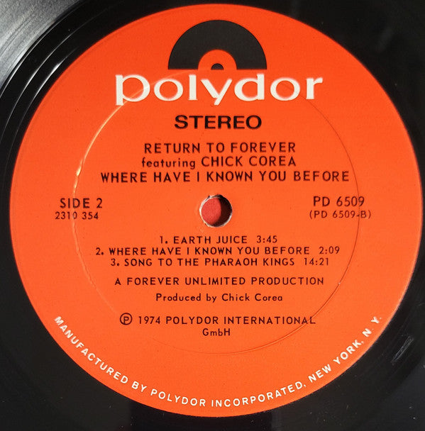 Return To Forever - Where Have I Known You Before(LP, Album, PRC)