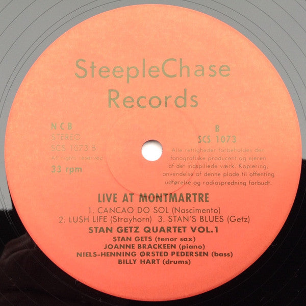 Stan Getz Quartet - Live At Montmartre Vol.1(LP, Album)