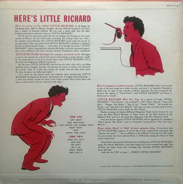 Little Richard - Here's Little Richard (LP, Album, RE)