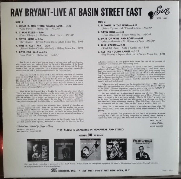 Ray Bryant - Live At Basin Street East (LP)