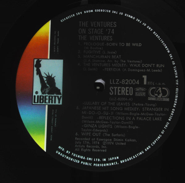 The Ventures - The Ventures On Stage '74 (LP, Album, Quad)