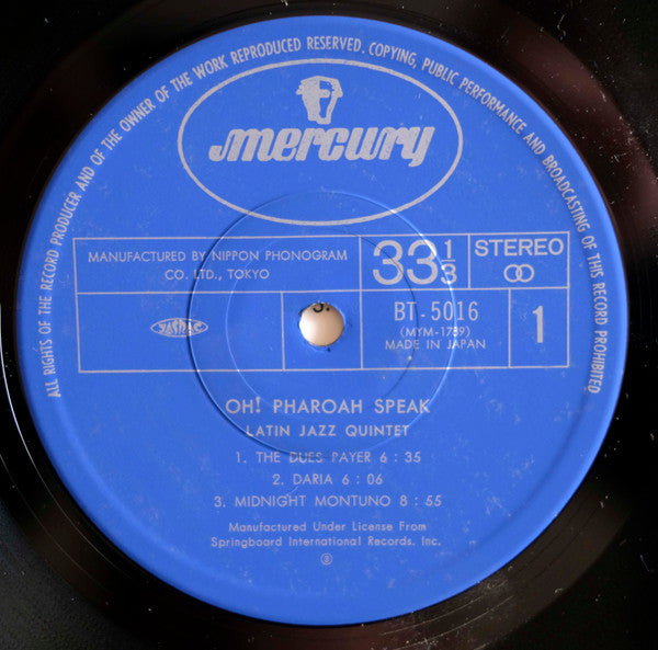 Latin Jazz Quintet - Oh! Pharoah Speak(LP, Album)