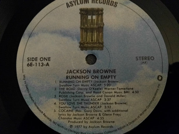 Jackson Browne - Running On Empty (LP, Album, AR)