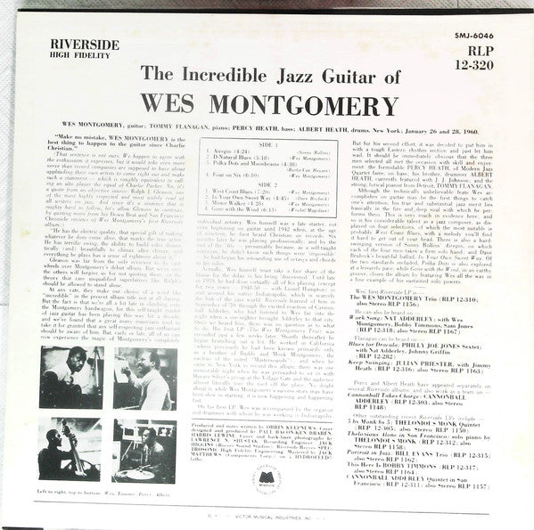 Wes Montgomery - The Incredible Jazz Guitar Of Wes Montgomery(LP, P...