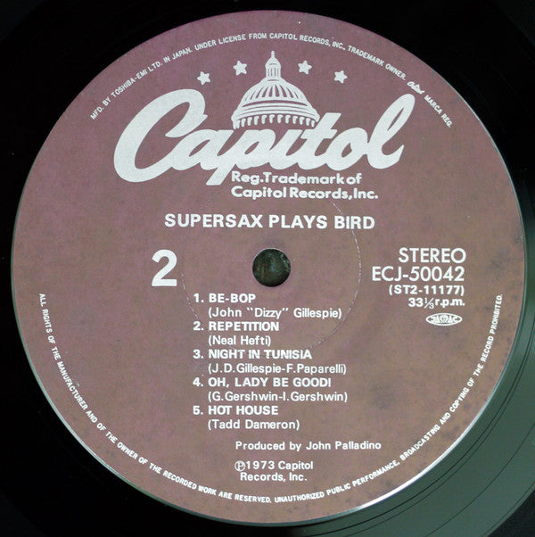 Supersax - Supersax Plays Bird (LP, Album)