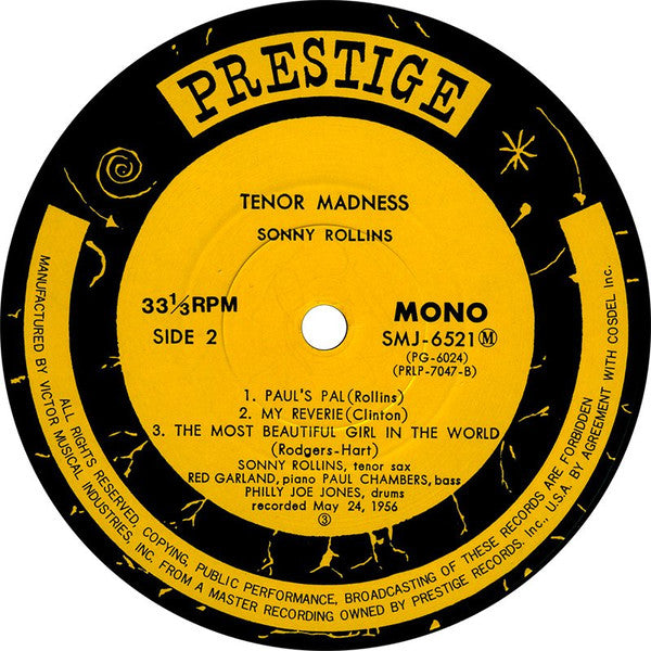 Sonny Rollins Quartet - Tenor Madness (LP, Album, Mono, RE)