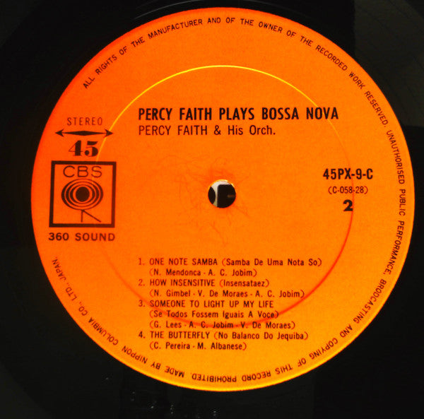 Percy Faith And His Orchestra* - Percy Faith Plays Bossa Nova (LP)