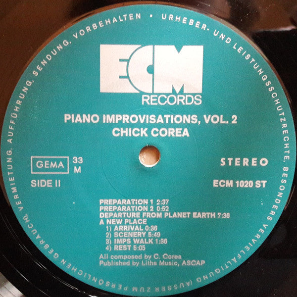 Chick Corea - Piano Improvisations Vol. 2 (LP, Album)