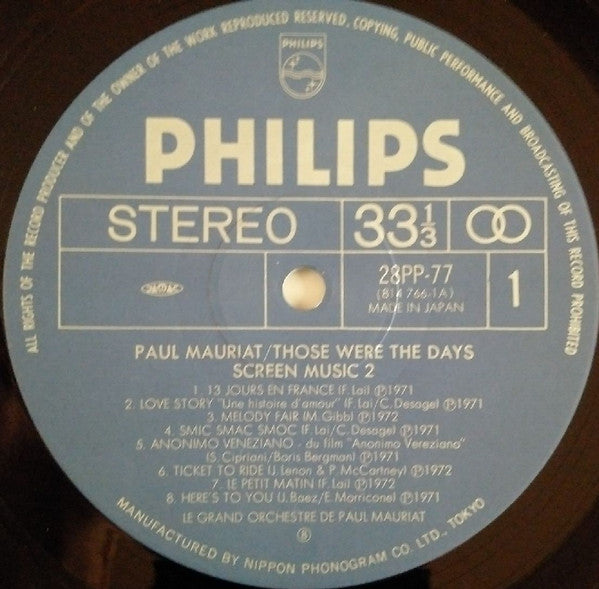 Paul Mauriat Those Were The Days Screen Music 2 LP Comp