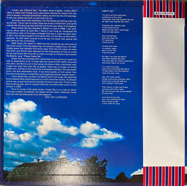 Elton John - Empty Sky (LP, Album, Promo)